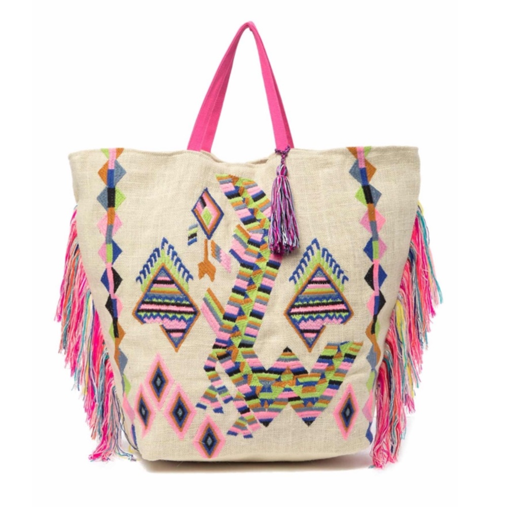 Jacquard Jute Embroidered Tote